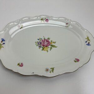 Royal Heidelberg  Bavaria Germany Mignon Floral Oval  Serving Plate 12.75"